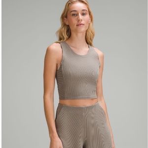 Lululemon Ribbed Crop V-Neck Tank | color - Nomad